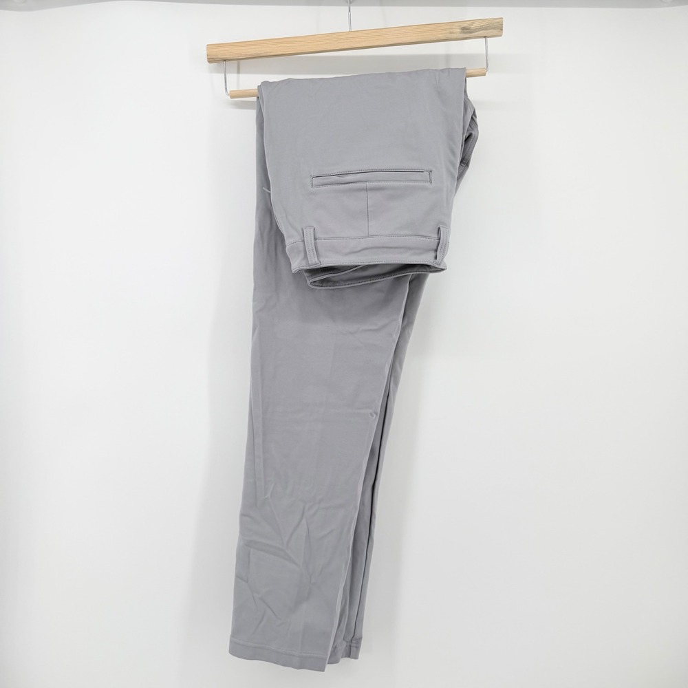 INTO THE AM Mens 38 Everyday Chino Pants Grey Stretch Technical Trousers
